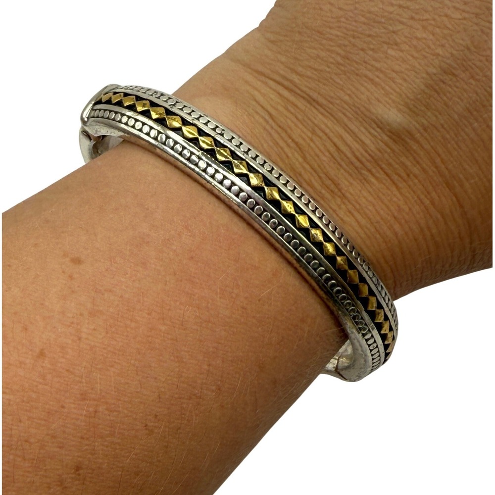 Brighton Silver Gold Two Tone Bangle Bracelet Boho Southwestern Western
